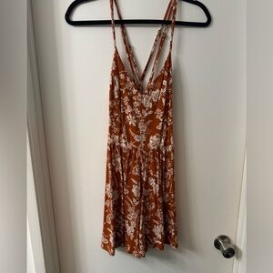 Burnt Orange Floral Romper